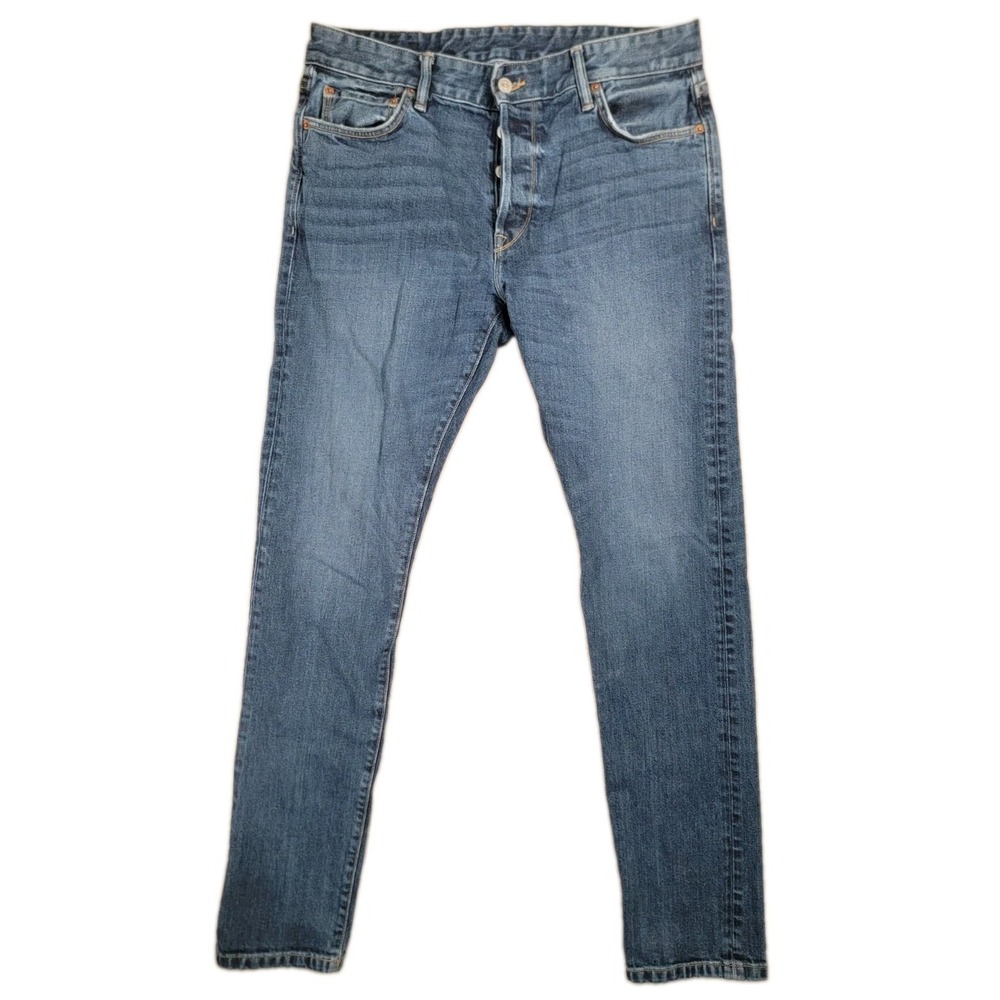 Buck Mason Jeans Mens 34x34 Maverick Slim Button Fly 14 oz Denim Made in USA 34